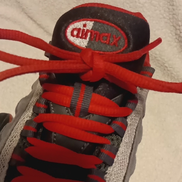 Nike Air Max 95 Suede Gray, Black and Red Sneakers - Picture 4 of 10